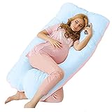 Angel一意のU型の妊娠枕 – ボディ枕クッション側Sleeping andマタニティ女性 – 授乳枕ベビー – スーパーサイズ – ジャージーダブルファスナー取り外し可能なカバー Oversize