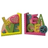 Sassafras / Peace & Love Decorative Bookends [並行輸入品]