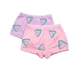 2つのセットのかわいい通気性の柔らかい赤ちゃんの女の子の下着パンティー、2-3年、パープルピンク
