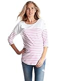 Seraphine セラフィン マタニティトップ Jillian Stripe ストライプコットンナーシングマタニティトップ UKサイズ12 ピンク×オフホワイト