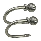 Beme International North Branch Rustic Ball Holdback Pair for 3/4-Inch Drapery Rod, Pewter [並行輸入品]