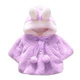Mimoonkaka 子供服　赤ちゃん　幼児　女の子　フード付き　コート　クローク　ジャケット　厚手　暖かい　服　長袖　防寒　秋冬