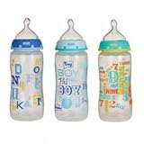 Gerber Nuk Baby Talk Trendline 3 Bottles with Silicone Nipples- Boys Color by NUK [並行輸入品]