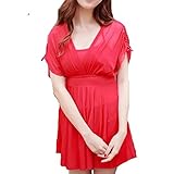 緑色のバラレディース マタニティ 水着 シンプル ワンピース 無地 体型カバー 大人 3color 【 ブラック レッド ブルー 】 落ち着きのある上品デザインで大人可愛く着こなせるスイムウェア♪妊婦
