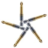 5 X チタンコーティング 1/4 「六角シャンク 50 mm アンチスリップ電動ドライバビットセット