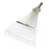 uxcell レーキ　18タイン耕運機ガーデニングツール　ゴールドトーン