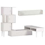 arne テレビ台 ラック ウォールシェルフ 完成品 日本製 配線収納 3点セット T-003 T3-altoDX WallBox C-1200 ホワイトウッド