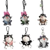 [Hushan] ルシファー ぬいぐるみ 10cm コレクション用 ボウタイ ねこ キーホルダー 座る 猫 ミニ ドール 動物 鍵チャーム かばん掛け 携帯 飾り 落下・盗難・紛失防止 誕生日 プレゼント (9) [並行輸入品]