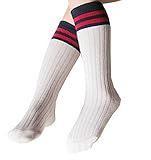 子供のための2ペアニーハイストッキングユニセックス - 赤ちゃんのチューブソックス[ストライプ、ホワイト]