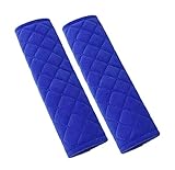 2 PCSベルベットカーシートベルトショルダーパッドシートベルトパッド、 青