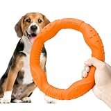 LaRooテディ犬デンタル玩具、小型犬用噛おもちゃ耐久性、ラウンドフリスビー18 cmストレス解消（中小犬）のペットの知能訓練用、浮遊訓練おもちゃ。 (22CMオレンジ)