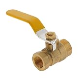 【ノーブランド品】メス-3/8 　フルポート　全鍮ボールバルブ　シャットオフスイッチ　イエロー
