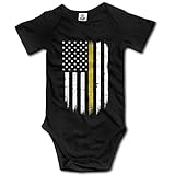 911 Dispatcher Thin Gold Line Flag 女の子の赤ちゃんショートスリーブオニーショーツ下着新生児の下着