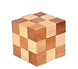 Onuneed 立体パズル 孔明 竹製 おもちゃ 子供 /大人知的玩具 組み合わせ推理力パズル 難易度高い (キューブ ー2)