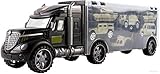 WolVol Military Transport Car Carrier Truck Toy for Kids (includes 6 army cars and 12 slots) [並行輸入品]