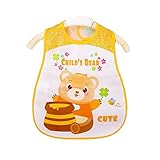 出産祝い　ベビー　赤ちゃん　食事用スタイ　ビブ　よだれかけ　エプロン　前垂れ　防水　防汚　洗いやすい　快適　可愛い　おしゃれ　1-3歳（楽しいベアー）