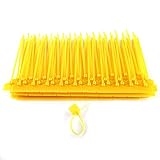 100pcs ケーブルタイ 4 * 160mm ネットワークケーブル 標識ナイロンストラップラベルタイ(イエロー)