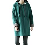 (ボラ-キキ) Bole-kk プルオーバー パーカー レディース 裏起毛 ロングパーカー スウェット トレーナー トップス 長袖 スウェット プルオーバー 膝丈 ロング おしゃれ シンプル かわいい