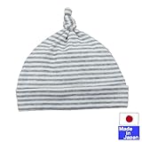 接結ニット帽子（ボーダー）【日本製】綿100％　 (グレー)