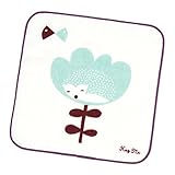 今治産ガーゼハンカチ 20x20cm HugMe フラワー (ブルー)