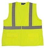 ERB Safety 65011 S190 Class 2 Fame Retardant Treated Safety Vests, Large, Hi-Viz Lime by ERB