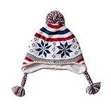 暖かい帽子ニット帽子プラスベルベットの耳保護ハットスノーフレークジャガード柄