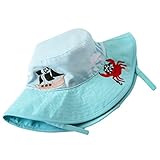 (コ-ランド) Co-land ベビーハット 赤ちゃんキャップ キッズ帽子 子供サンバイザー フィッシャーマンハット カニ図案 男の子 女の子 男女児 紫外線 UVカット 50cm
