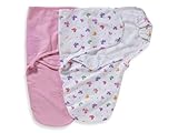 Summer Infant 2 Pack Cotton Knit Swaddleme White/Pink 7-14 Pounds (Discontinued by Manufacturer) [並行