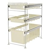 ビーワーススタイル シンク下ラック 幅24 高さ47cm 3段 ホワイト YA-810045