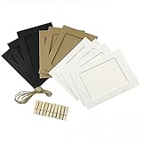 DIY紙フォトフレーム、壁Cenda画像マットマットwith Mini Clothespinsとステッカー4 " x 6 "に画像 – 3つカラー-10pcs /セット、2セットパック