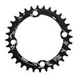 ナローワイドチェーンリング 耐久性 軽量 耐摩耗性 高強度 耐変形性 摩擦と騒音を減らす 32/34/36/38T BCD 104 mm 自転車チェーンリング 鋼シングルクランクチェーンリング 4サイズ (38T-黒)
