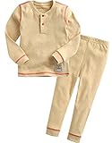 [Vaenait Baby]キッズ子供ベビー服綿100％ルームウェア長袖パジャマ寝間着上下セット Melange Yellow XL