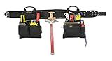 Custom Leathercraft 5608 Carpenter's Combo Tool Belt with Double-Tongue Steel Roller Buckle, 17-Pock