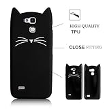HuaWei Mate 7 / HuaWei HUAWEI Mate 7、3Dシリコン保護ケースのためのSevenPandaケース猫のデザイン漫画かわいいひげ猫傷つきにくいスクラッチプルーフ衝撃吸収携