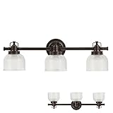 Vanityライト3電球Bath壁器具クリアダブルプリズムガラスGlobes 31-VANITY-93