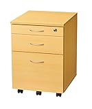 高梨産業 鍵付きチェスト 木製3段 ナチュラルカラー KYW577-2