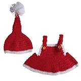 (スマイル ワキキ)Smile YKK ベビーコスチューム 着ぐるみ ハロウィン クリスマス 寝相アート ベビー服 写真撮影用 赤ちゃん 衣装 仮装 ベビーニット帽 スカート 出産祝い レッド