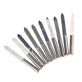 Baoblaze 10本入　彫刻刀　CNC ルーターツール　基板 彫刻ビット　60度　V字型　カーバイド　全8サイズ - 10mm