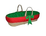 Baby Doll Bedding Holiday Solid Reversible Moses Basket, Red/Green by BabyDoll Bedding