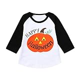 子供　長袖　漫画　レター　パンプキン　プリント　トップ　Tシャツ　ホワイト 90CM－100CM－110CM－120CM－130CM（12ヶ月－5歳）洋子ちゃん (【130/5歳】, 白色)