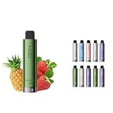 電子タバコ シーシャ 9000回吸引 HQD CUVIE PLUS2.0 ニコチンゼロ リキッド 18ml 電子VAPE 水蒸気タバコ 持ち運びシーシャ VAPE 使い捨て 禁煙グッズ 爆煙 長持ち 大容量 11種類 フレーバー 高品質 ハイエンドモデル 【Type-Cケーブル 付き】 (パイナップルストロベリー)
