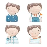 P Prettyia かわいい　男の子　4セット　おいしい　プランター　盆栽ポット　植木鉢　装飾　　　