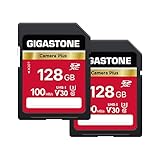 Gigastone 128GB Camera Plus SDカード 2枚セット UHS-I U1 Class 10 SDXC メモリーカード 高速 フルHD ビデオ デジタルカメラ SD card Full HD ミニケース2個付き