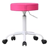キャスター付きメッシュカウンターチェア（ピンク）