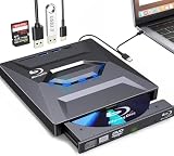 ブルーレイドライブ 外付け ブルーレイプレーヤー BD/DVD/CDプレーヤー 再生 外付けブルーレイドライブ Blu-ray 外付けドライブ USB3.0/Type-Cポート付き 日本語取扱書AC電源ケーブル付き Windows7-11/MAC OS対応(ブラック)