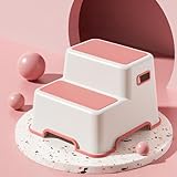 VGVG 踏み台 子供 ステップ 2段 幼児 踏み台 キッズ トイレ 洗面所 手洗い 子ども 足台 おしゃれ キッズステップ 滑り止め (ピンク)