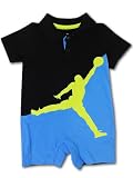 (Jordan)ジョーダン ベビージョーダン 襟付きロンパース (3-6M, 黒ライムオリオンブルー) [並行輸入品]