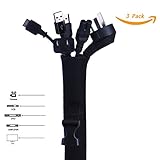 ケーブルスリーブ、Wuudi柔軟なネオプレン保護ラップカバーケーブルコードオーガナイザーwith Coveredボタン、フリーの組み合わせステッチゴムワイヤ管理(アップグレードバージョン） Wuudi