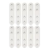 ストレートプレート フラット修理プレート 家具の固定板 ステンレス製 4穴 10pcs ブラケット金具ストレートボード修理家具の固定修理プレート 金具 プレート アングル 接合金具 ジョイント金具 プレート 棚受け金具 プレート金具