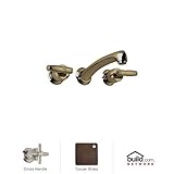 Rohl mb1931 X mtcb-2 ac95l-stn-2 Zephyr低いリードウォールマウントバスルーム蛇口メタルクロスハンドル付き、Tuscan真鍮